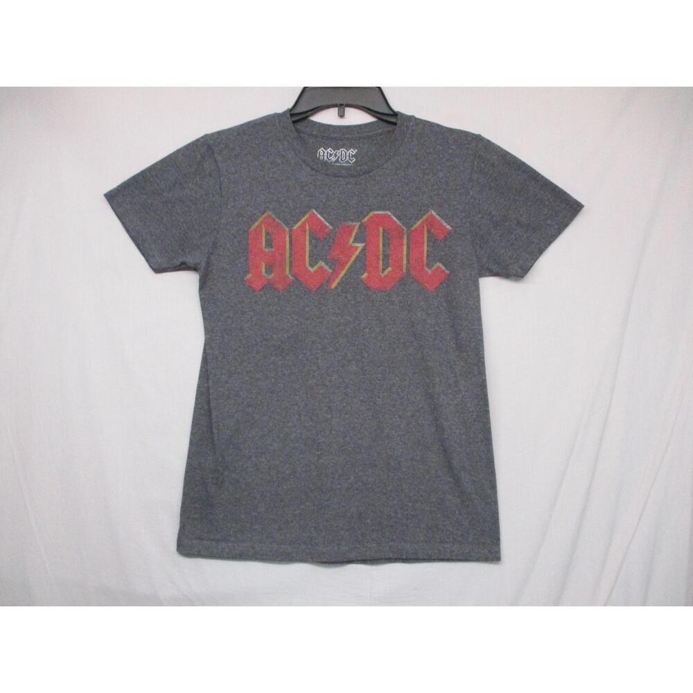 Grey AC/DC Band Graphic T-Shirt Short Sleeve Unisex Size X-Small